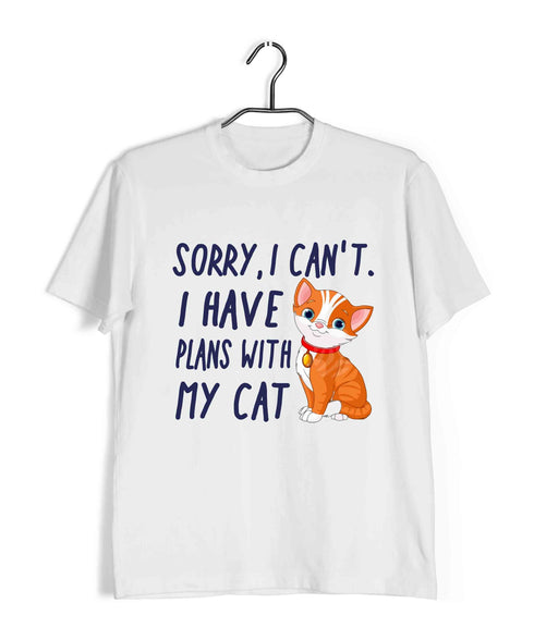 Cats I HAVE PLANS WITH MY CAT Aaramkhor Specials Casual Graphic Printed T-Shirt for Men